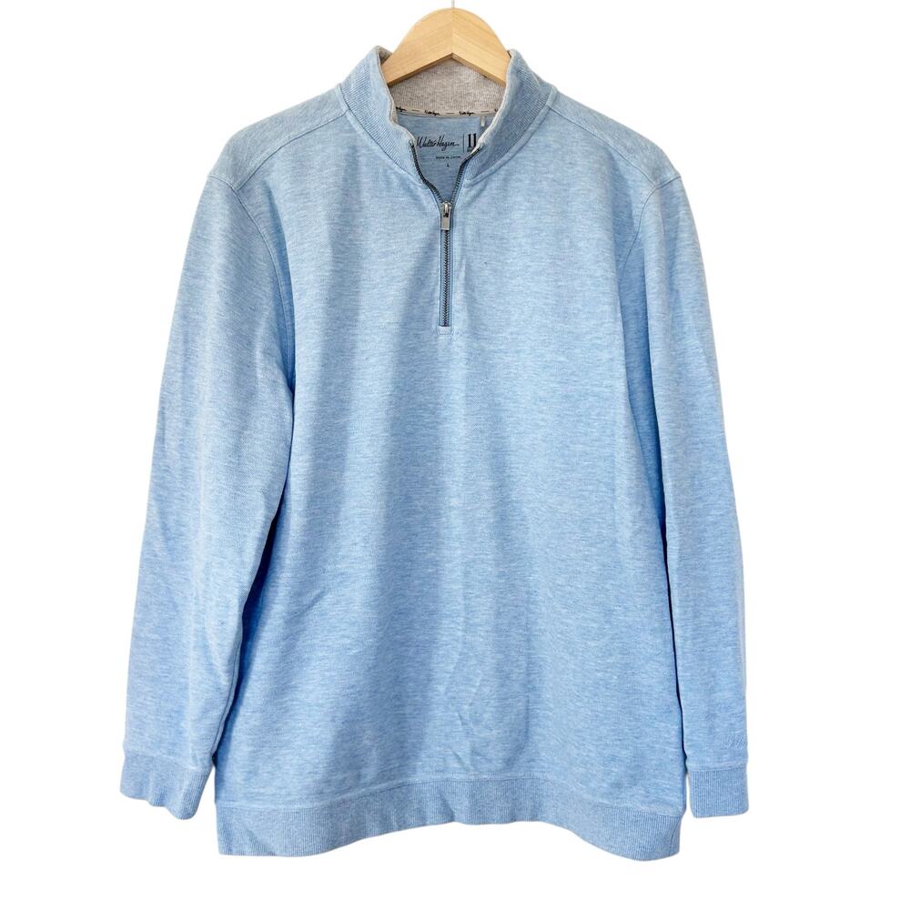 Walter Hagen Blue Quarter Zip Sweater Sz L